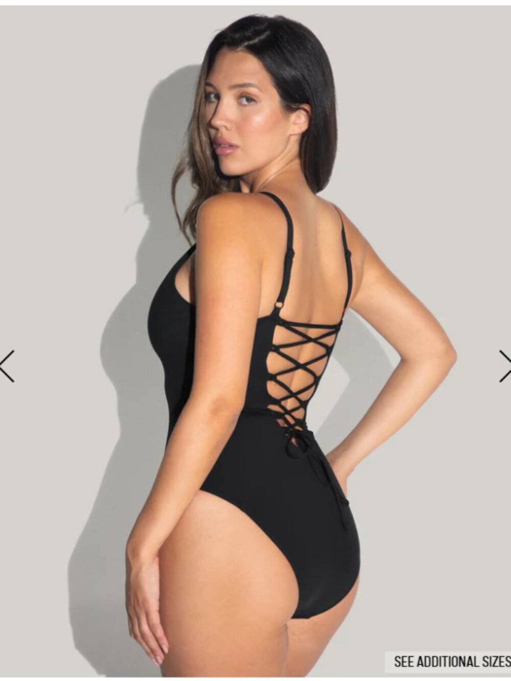 TA3 Plungey Black XS (XLong Torso) Sculpting Corset Swimsuit NWT - Picture 4 of 11